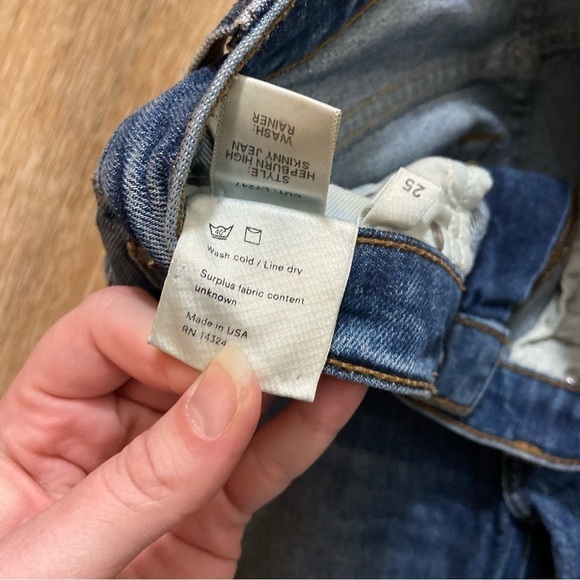 Reformation Hepburn High Skinny Jean Wash Rainier Size 25 - Picture 7 of 13